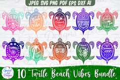 Beach Vibes Turtle Svg Laser Cut Files | Beach Vibes Svg Product Image 1