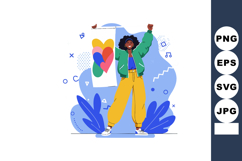 Young woman holding heart banner celebrating pride and love Product Image 1