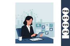 Businesswoman using tablet for data analysis and digital mar Product Image 1