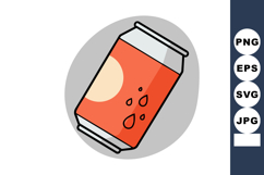 Soft drink can illustration with water drops and orange labe Product Image 1