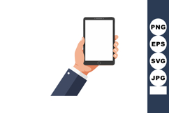 Hand Holding Smartphone with Blank Screen Vector Illustratio Product Image 1