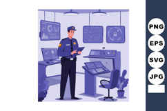 Security officer monitoring data and cybersecurity systems i Product Image 1