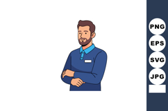 Confident businessman in blue shirt and tie with folded arms Product Image 1