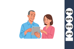 Mature man and woman using digital tablet technology lifesty Product Image 1