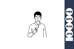Young man holding smartphone casual standing vector illustra Product Image 1