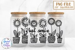 Just smile |16 oz Libbey Can Glass Wrap Sublimation Design Product Image 1