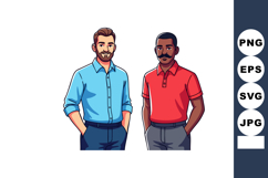 Two diverse men standing side by side casual clothing confid Product Image 1