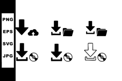 Download icons set with arrows folders and discs vector illu Product Image 1