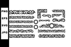 Decorative vintage ornamental borders and corner elements ve Product Image 1