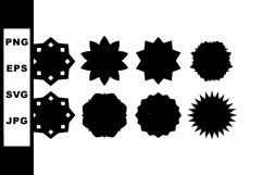 Geometric black silhouette shapes set with star and flower p Product Image 1