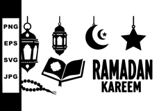Ramadan Kareem Islamic lanterns crescent star beads and Qura Product Image 1