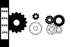 Black and white gear wheels vector design with mechanical co Product Image 1