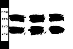 Black brush stroke vector set with six different shapes for Product Image 1