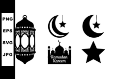 Ramadan Kareem Islamic Symbols Lantern Crescent Moon Star Ve Product Image 1