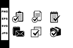 Checklist icons for documents and tasks with envelopes and p Product Image 1