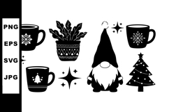 Christmas gnome with holiday mugs and festive decorations ve Product Image 1