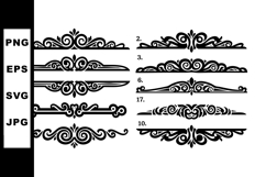 Decorative ornamental border design elements for vintage sty Product Image 1