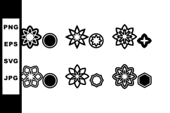 Geometric floral vector icons with hexagon and circle shapes Product Image 1