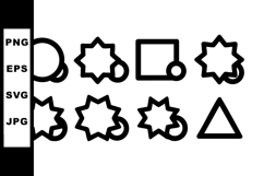 Abstract geometric shapes vector icons with circles stars sq Product Image 1