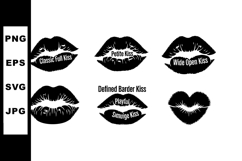 Black lipstick kiss marks with playful and sensual lip shape Product Image 1