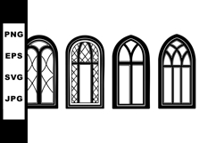 Gothic style arched window designs with intricate patterns a Product Image 1
