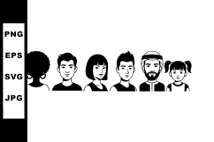 Diverse group of people avatars with different hairstyles an Product Image 1