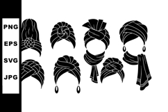Diverse Headwrap Styles and Turbans Vector Collection Showca Product Image 1