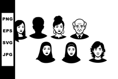 Diverse group of multicultural people icons vector with vari Product Image 1