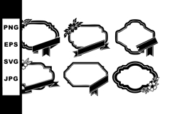 Decorative vintage floral frames with ribbons for elegant de Product Image 1