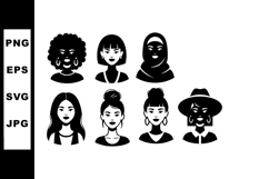 Diverse female avatars collection showing various ethnicitie Product Image 1