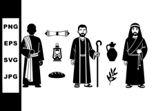 Traditional Middle Eastern Men Wearing Ancient Clothing with Product Image 1