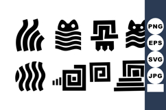 Abstract black and white geometric wave and spiral shapes ve Product Image 1