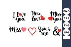 Love and miss you romantic handwritten messages with heart s Product Image 1