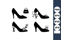 High heel shoes with decorative accessories including bow fl Product Image 1