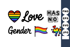 Love Has No Gender Rainbow Pride Heart Flag Equality Support Product Image 1