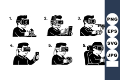 Person using various virtual reality devices playing games a Product Image 1