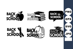 Back to school icons set with apple, books, speech bubble, p Product Image 1