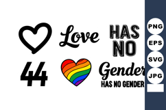 Love has no gender equality pride rainbow heart vector desig Product Image 1