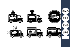 Food truck icon set with delivery and fast service concept v Product Image 1