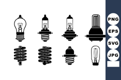 Various light bulb types and designs vector collection with Product Image 1