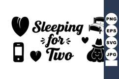 Sleeping for Two Pregnancy Icon Set with Bed, Heart, Mobile Product Image 1