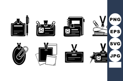 Identification badges and office accessories vector set incl Product Image 1