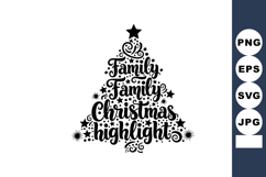 Christmas tree design with family and holiday themed text in Product Image 1