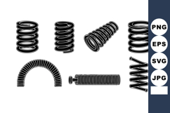 Mechanical coil springs and torsion springs vector set for e Product Image 1