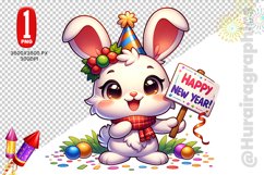 Happy New Year Clipart - Rabbit PNG File Product Image 1