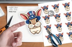 Rabbit Patriotic Sticker Product Image 1