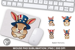 Mouse Pad Rabbit Patriotic Product Image 1