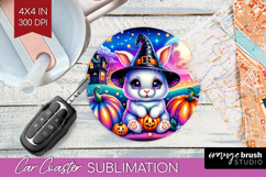 Rabbit Halloween Car Coaster Cute Animal Coaster PNG Product Image 1