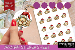 Rabbit Tangled In Christmas Lights Round Sticker Funny Xmas Product Image 1