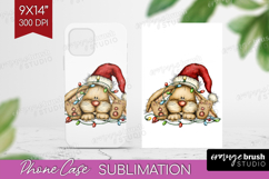 Rabbit Tangled In Christmas Lights Phone Case PNG Funny Xmas Product Image 1